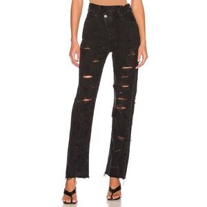 Agolde Criss Cross Straight Jean in Feverish Destroyed